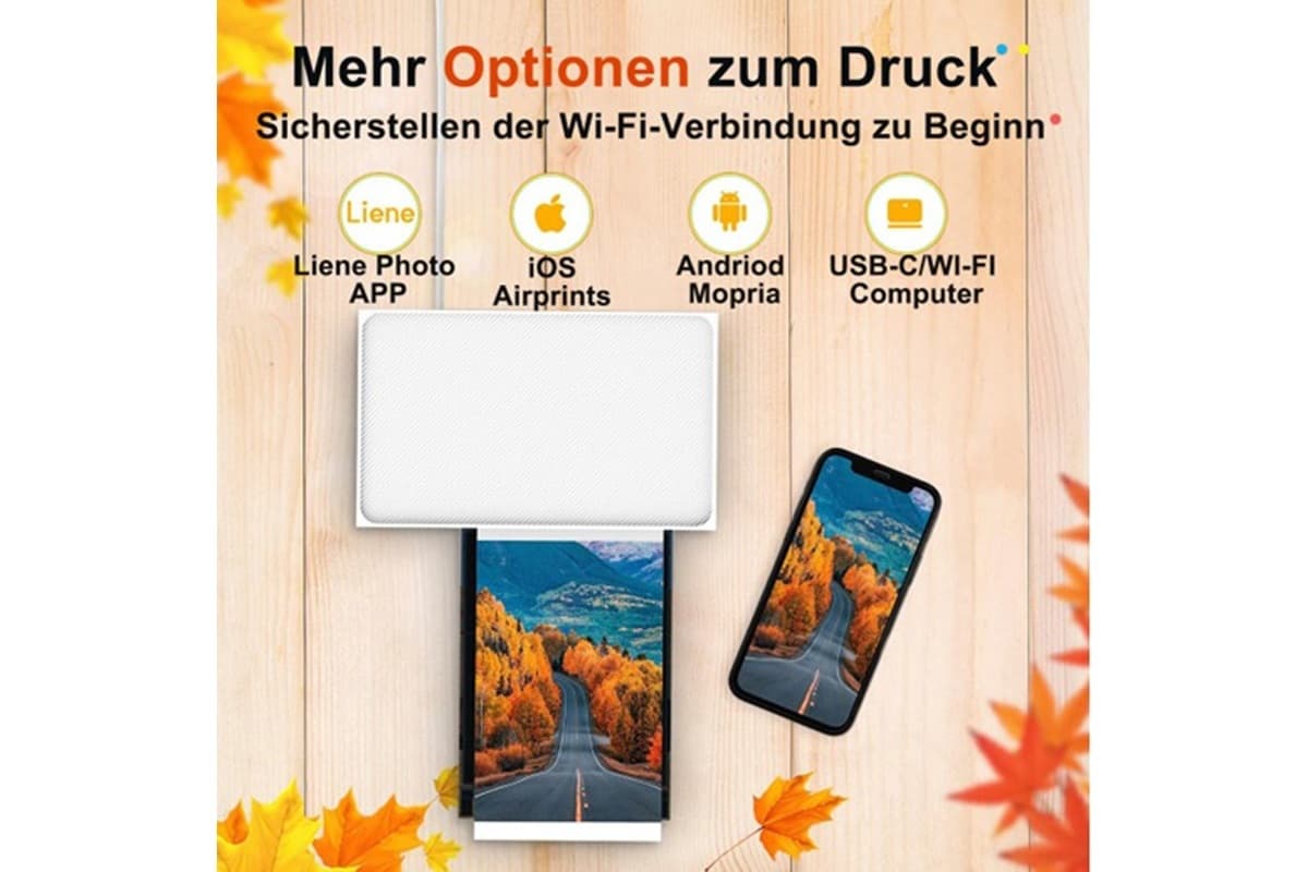 Liene 10x15 Wi-Fi Fotodrucker zeichnet Lebensrekorde Liebe auf